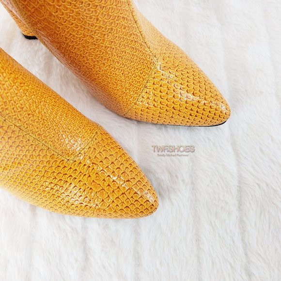 Final Sale Strap Top Studded 4" Chunky Heel Ankle Boots - Picture 5 of 15